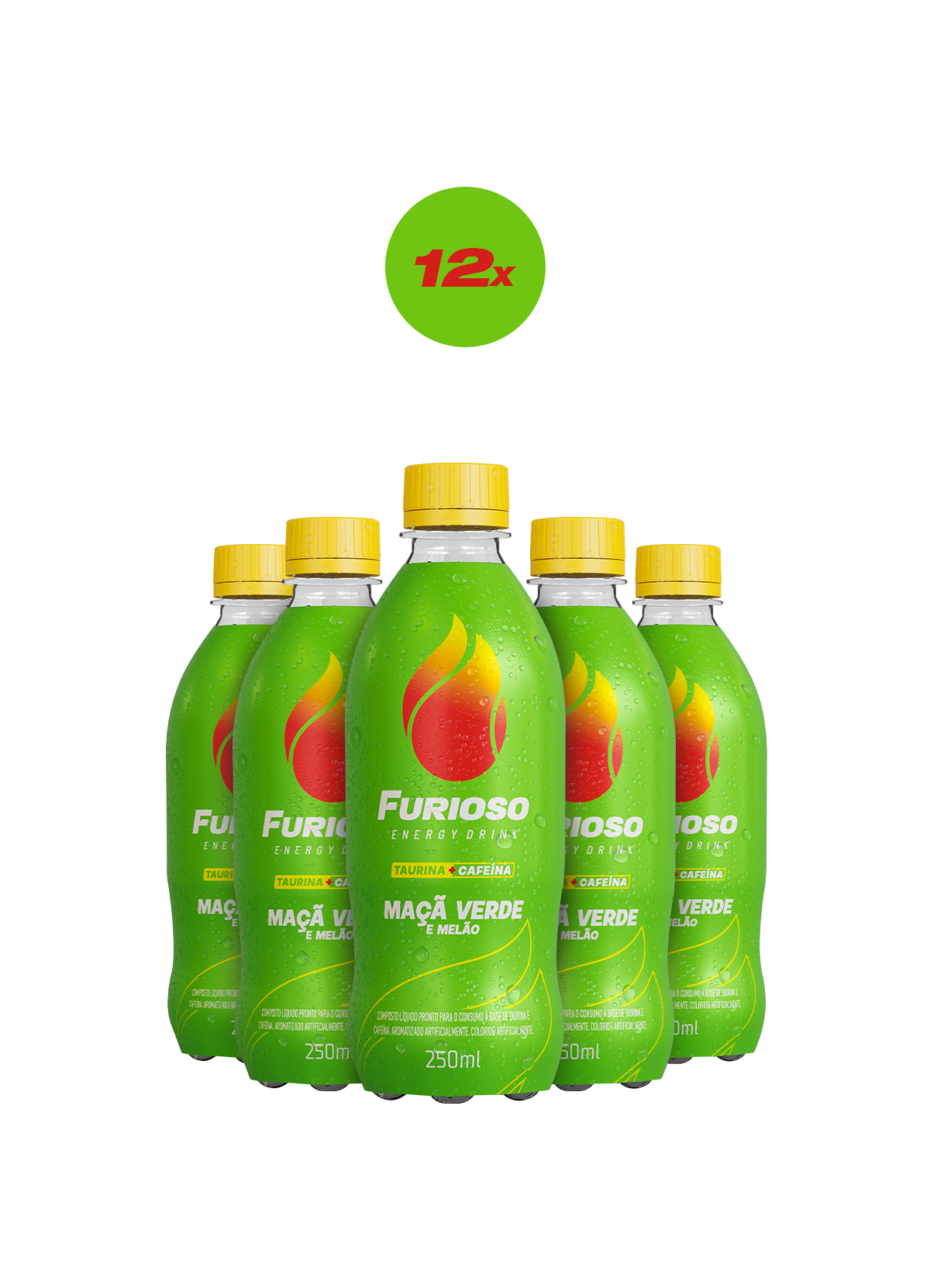 Pack 12 Furioso Maçã Verde e Melão 250ml