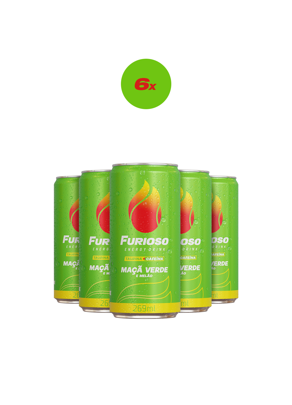 Pack 6 Furioso Maçã Verde e Melão 269ml