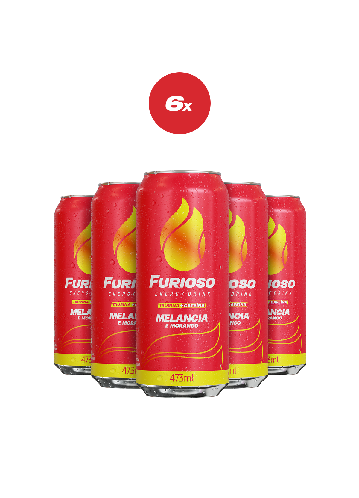 Pack 6 Furioso Melancia e Morango 473ml