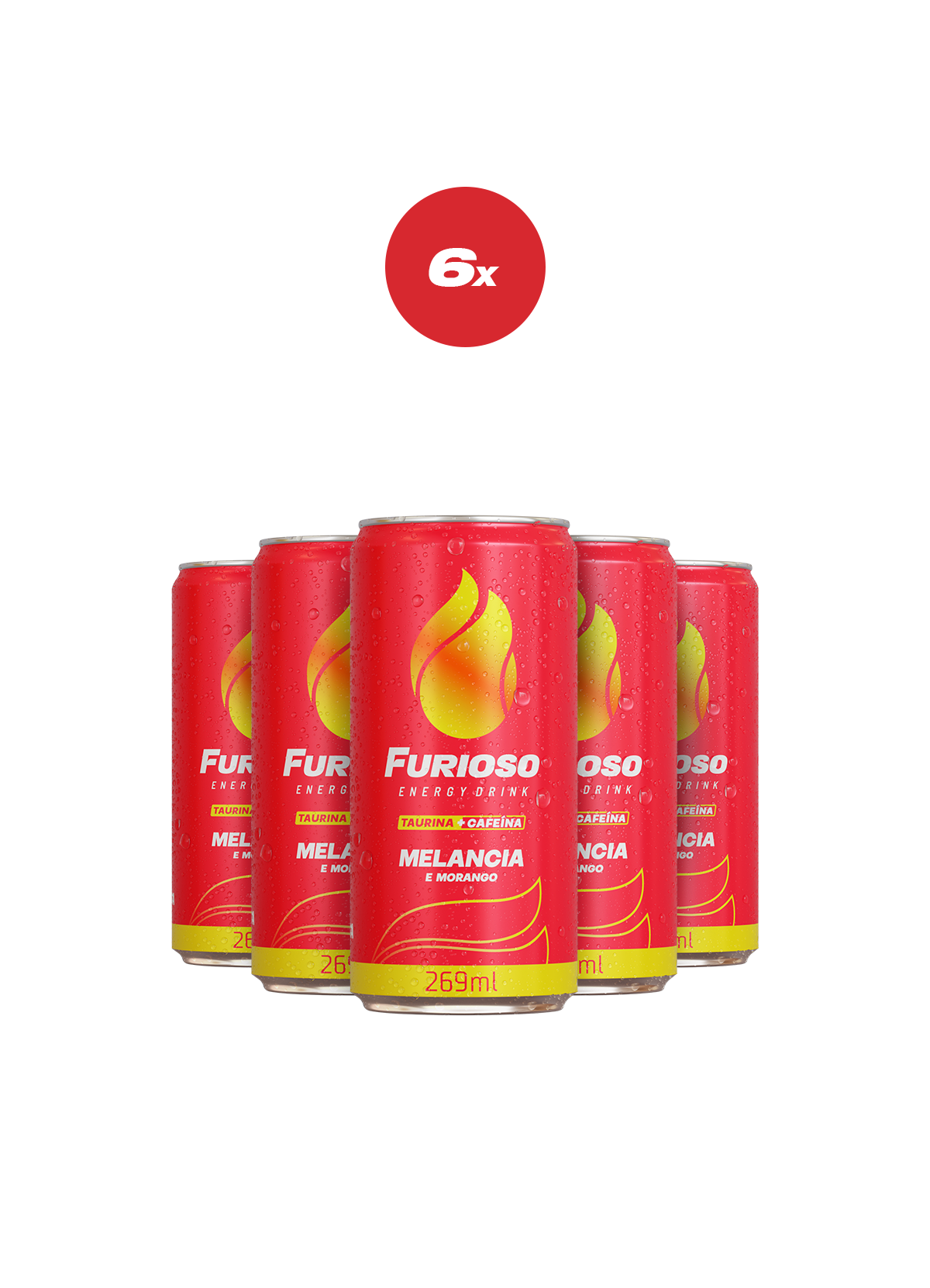 Pack 6 Furioso Melancia e Morango 269ml