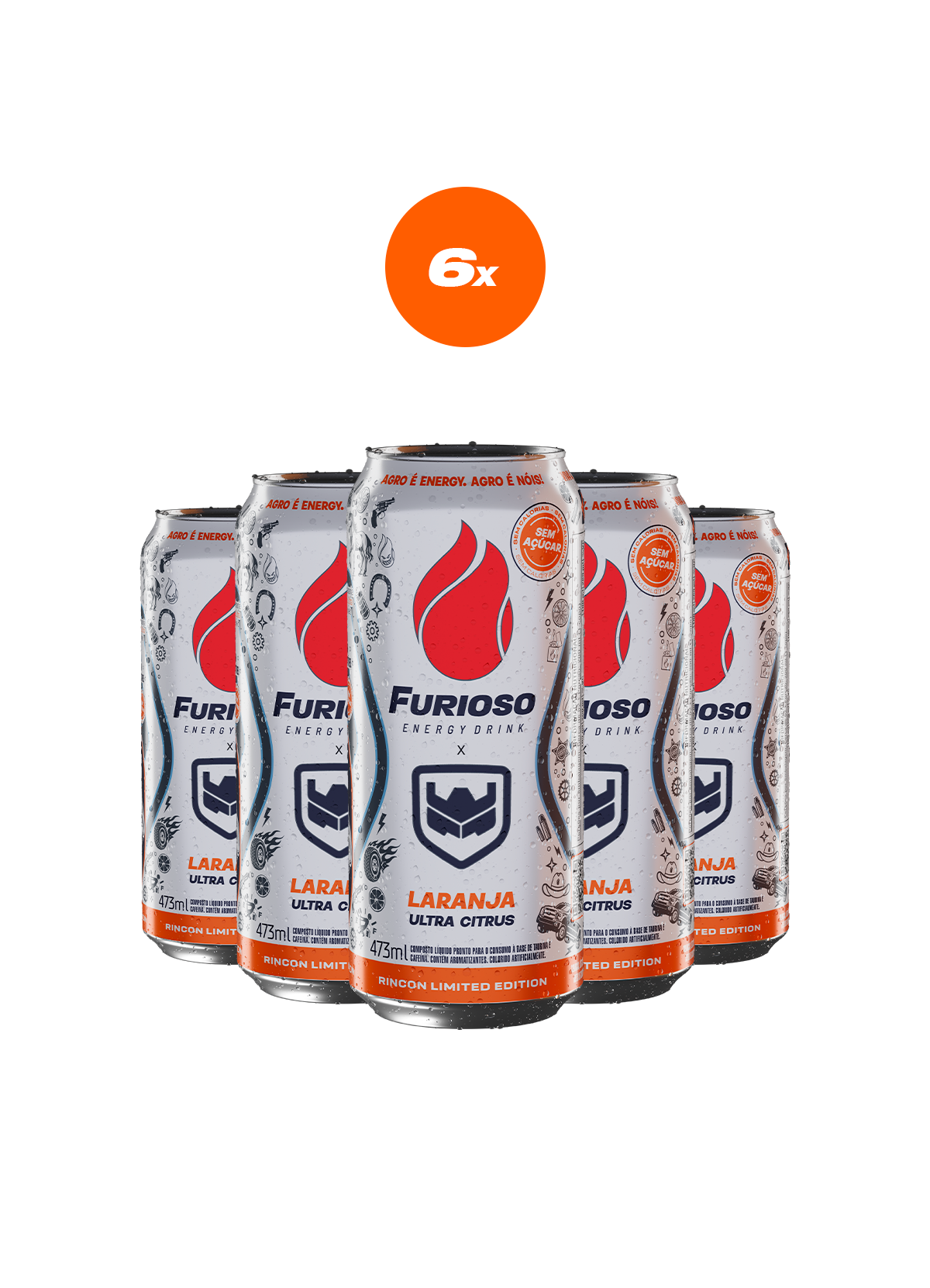 FURIOSO LARANJA ULTRA CITRUS ZERO 6X473ML - ME