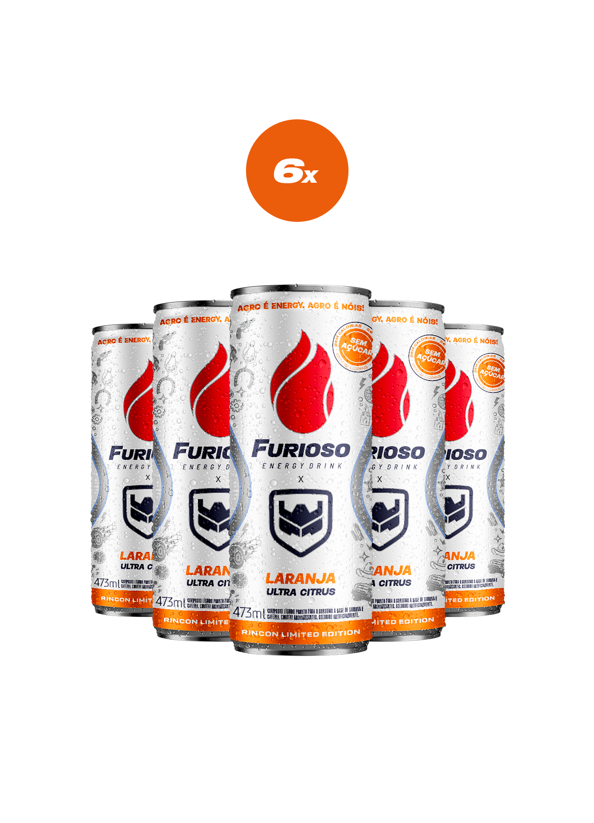 FURIOSO LARANJA ULTRA CITRUS ZERO 6X473ML - ME