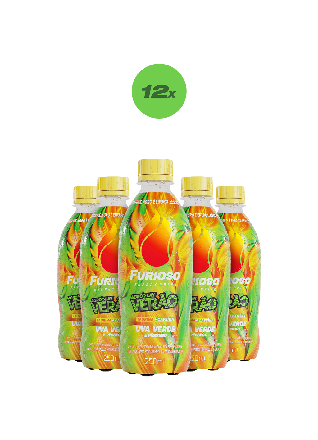 Pack 12 Furioso Uva Verde e Pêssego 250ml