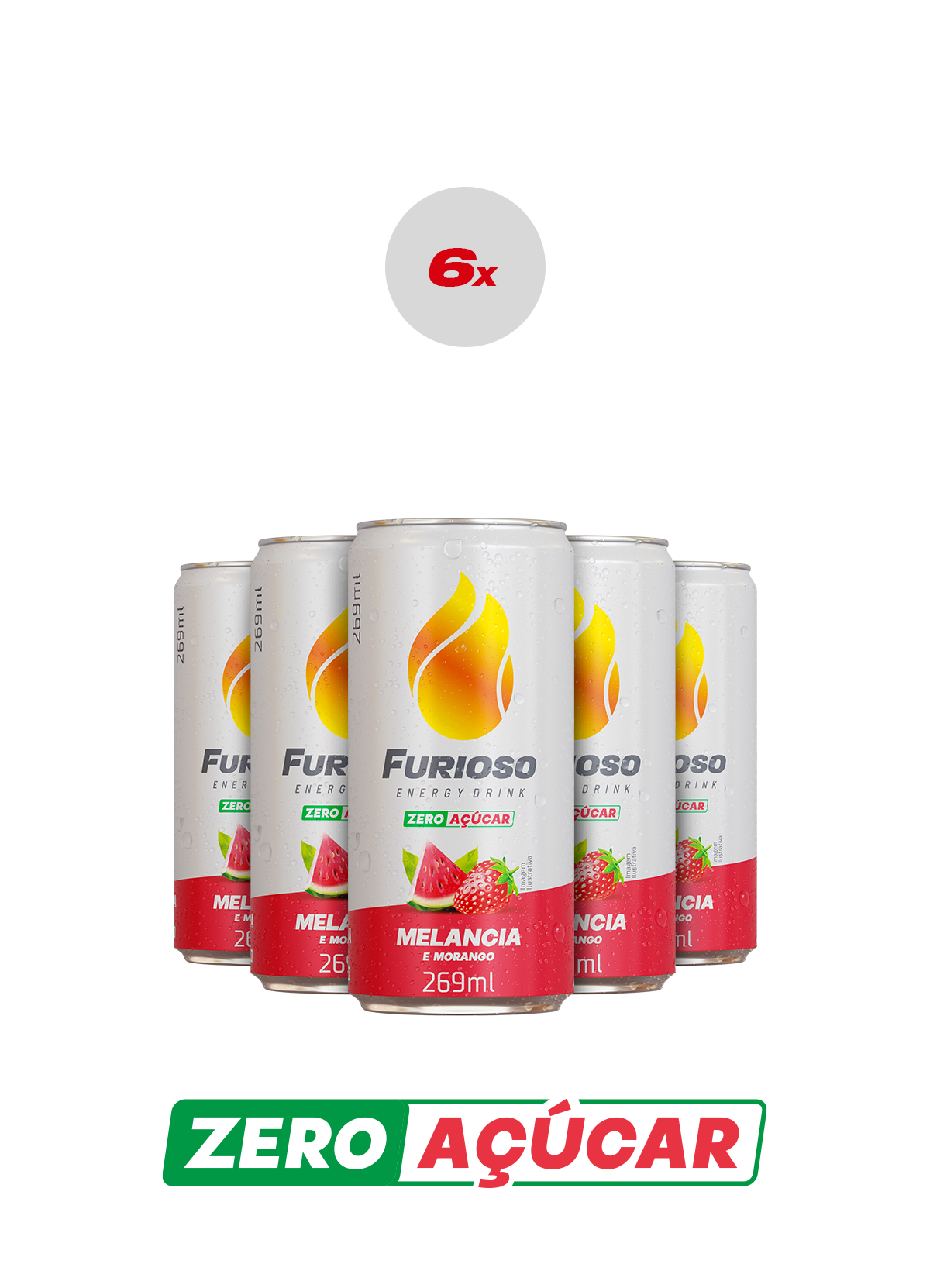 FURIOSO MELANCIA E MORANGO ZERO 6X269ML - ME